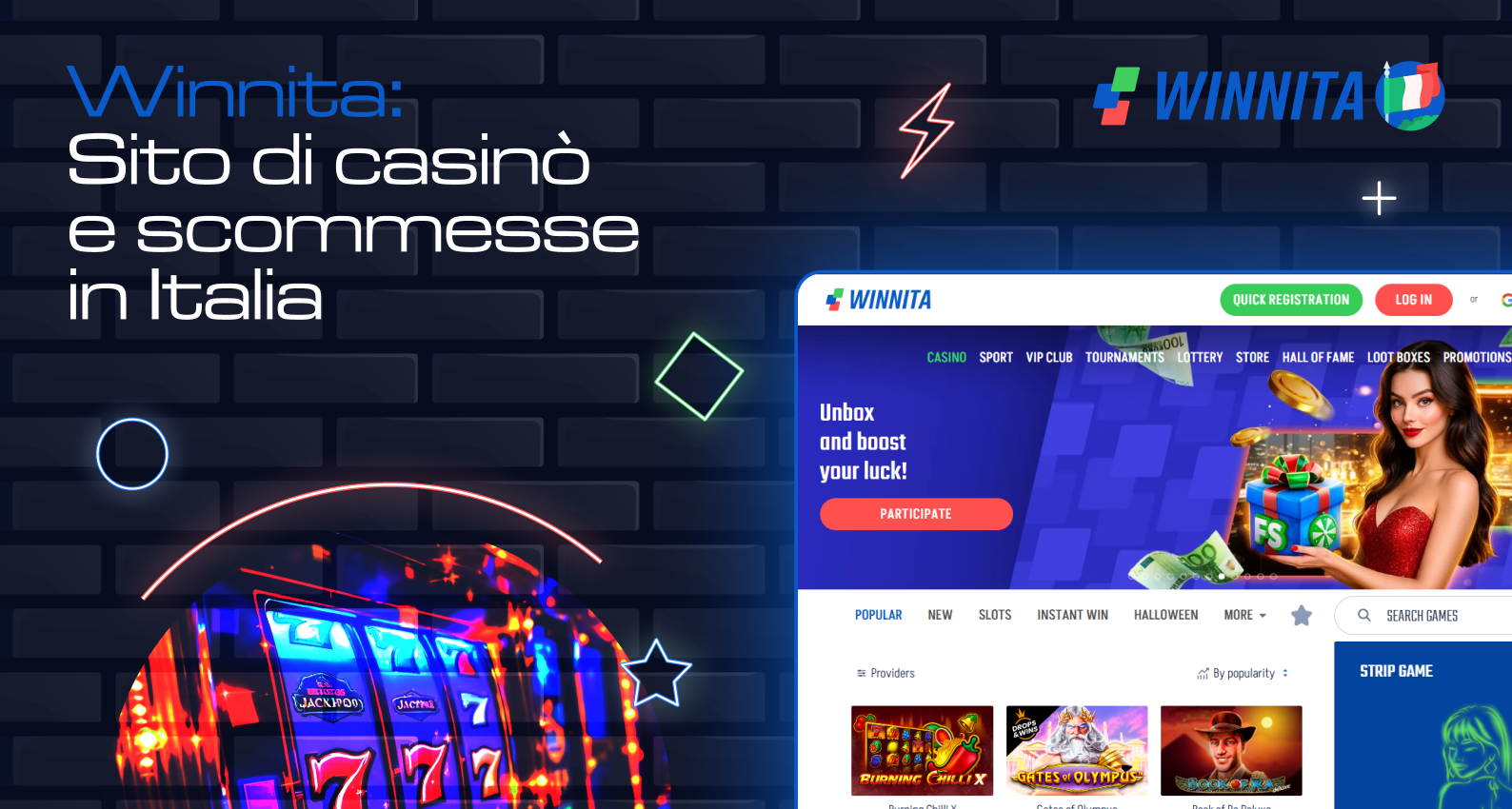 Il marchio Winnita offre casinò e scommesse per i giocatori italiani