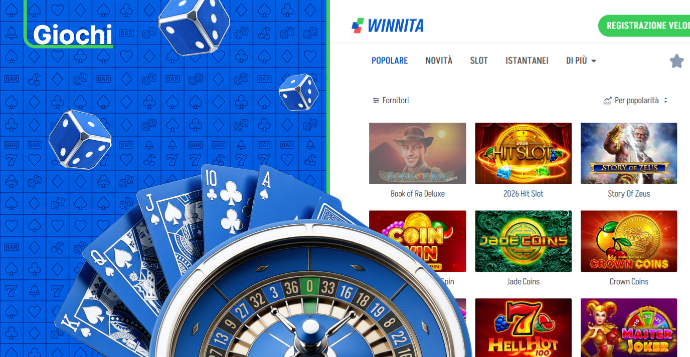 Una grande collezione di giochi attende al Casinò di Winnit