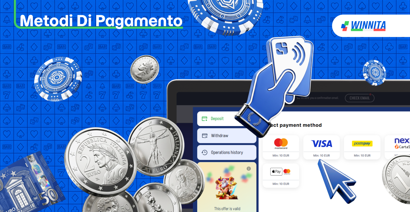 Per gli italiani ci sono molti metodi di pagamento convenienti al Casinò Winnita